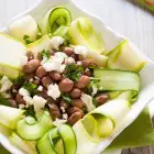 Raw Courgette (Zucchini) Salad with Cranberry Beans and Feta www.thefoodiecorner.gr