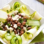 Raw Courgette (Zucchini) Salad with Cranberry Beans and Feta www.thefoodiecorner.gr