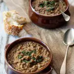 Slow Cooker Lentil Soup with Peanut Butter and Bulgur Wheat www.thefoodiecorner.gr