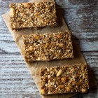 Healthy Granola Bars with Almonds, Dates, Tahini and Carob Honey www.thefoodiecorner.gr