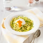 Zucchini Noodles with a Poached Egg and Truffle Oil www.thefoodiecorner.gr