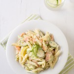 Smoked Salmon Pasta Salad with Zucchini, Cucumber and a Lemon Yogurt Dressing www.thefoodiecorner.gr